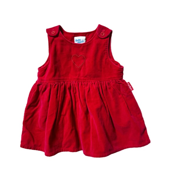 Vintage Baby dress, velour, Valentine’s Day - Picture 1 of 4
